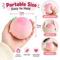 Groothandel Langzaam Stijgende Perzik Squishy Speelgoed Zacht Fruitvormig Sensorisch Stressverlichtend Fidget Squeeze Speelgoed Aangepast Logo Privélabel