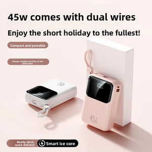 Batterie externe ultra-grande capacité 30000 mAh en PVC, <span class=keywords><strong>charge</strong></span> rapide 35 W, affichage numérique, câble, logo personnalisable - Product Image 3