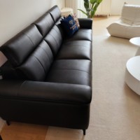 Vente en gros de canapé inclinable en cuir véritable canapé italien trois places fauteuil canapés de luxe en cuir de vachette moderno