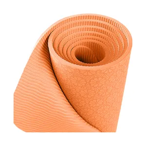 Tapis de yoga en TPE antidérapant de 6mm de haute qualité, imprimé de logo personnalisé et durable, respectueux de l'environnement