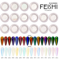 Pigment inorganique populaire de couleur blanc perle de sirène, effet miroir aurora, poudre chromée clair de lune pour l'art des ongles, pigments fins et transparents