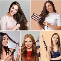 HIKVAPE Rizador de Pelo Cerámico 5 en 1 con Varillas Intercambiables, Plancha y Secador de Pelo Portátil Eléctrico para Mujer, Doble Voltaje