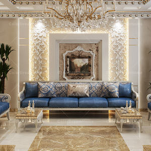 ชุดโซฟาไม้หรูหราหรูหราในห้องนั่งเล่นสไตล์อาหรับ - Product Image 2