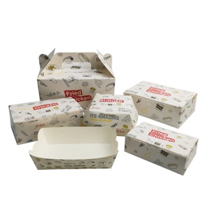 custom printing biodegradable food grade artpaper food hot dog tray box