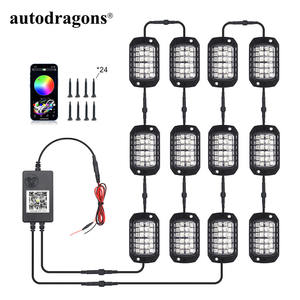 Lumières de sentier néon ambiantes synchronisées avec la musique, à changement de couleur, haute résistance aux chocs, 432 LED, 12 pods RGB, éclairage de roche <span class=keywords><strong>sous</strong></span> le châssis du véhicule - Product Image 1