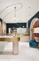 Meuble de présentation en bois haut de gamme pour bijouterie, comptoir vitrine pour bijoux, colliers en argent et or