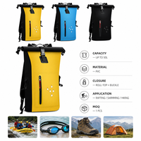 Sac à dos de rafting multifonctionnel imperméable en PVC pour l'extérieur, grande capacité, unisexe, couleur unie, sac étanche pour la navigation fluviale