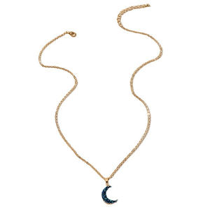 الأوروبية والأمريكية بسيطة مجوهرات الأزياء قلادة على شكل قمر قلادة الهلال القمر كسر الماس الترتر واحدة طبقة المختنق - Product Image 6