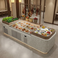 Réfrigérateur commercial à double température en acier inoxydable à refroidissement direct, 2 portes, pour viande, avec contrôle par application et éclairage LED