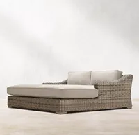 PROVENCE, muebles modernos para todo tipo de clima, sofá cama, tumbona de caña de jardín, asiento bajo, brazos inclinados, tumbona doble de mimbre