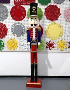 <span class=keywords><strong>Figurine</strong></span> artisanale en bois noir 60 cm, grande taille de vie commerciale, statue de noël géant, décoration extérieure - Product Image 3