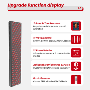 IDEATHERAPY Pannello per Terapia a Luce Rossa con Schermo Touch, Macchina per Terapia a Luce LED Infrarossa 630nm 660nm 810nm 830nm 850nm - Product Image 2