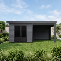 Abri de jardin préfabriqué extérieur série D en WPC avec fenêtre robuste anti-balles à température constante, installation facile