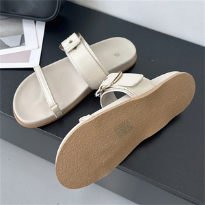 High-Grade Open-Toe Peep Toe Summer Beach <b>Sandals</b> for Women Large Size 35-43 <b>Flat</b> Casual Outdoor Design Spring for Autumn Season - Product Image 2