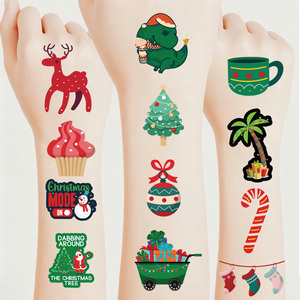 Adesivi per Tatuaggi Temporanei Natalizi in Offerta, Resistenti all'Acqua, con Disegni di Pupazzo di Neve, Calzini e Guanti per Viso e Corpo, 8 Pezzi - Product Image 1