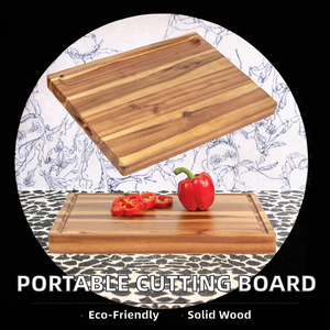 Planche à <span class=keywords><strong>d</strong></span>écouper en bois pour apéritifs, <span class=keywords><strong>charcuterie</strong></span> et préparation culinaire – Accessoires de cuisine portables et durables - Product Image 2