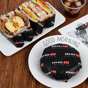 Papel sándwich imprimible de flexografía a prueba de grasa de grado alimenticio para envolver pan hamburguesa papel <span class=keywords><strong>PE</strong></span> recubierto para llevar - Product Image 2