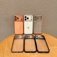 Coque iPhone en TPU mat avec électroplaqué, design transparent, protection de l'objectif, compatible avec les modèles 16/17/18 Pro Max, résistante aux chutes, conforme aux normes européennes