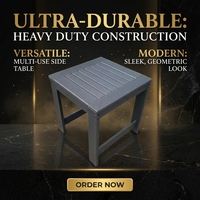 Table d'appoint pliable et empilable en PEHD pour extérieur, résistante aux intempéries, en bois composite, table de jardin moderne carrée, table basse de patio