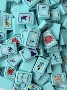 Jeu de Mahjong Américain en Acrylique à Couche Unique, 160 Pièces, Sculpté de Luxe, Portable, Motif Vue sur Lac et Fleurs, Nouveau Set de Mahjong 2026 - Product Image 6
