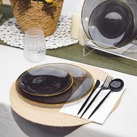 XUELI Dessert réutilisable en plastique transparent au design minimaliste et frais jetable pour les mariages et les célébrations