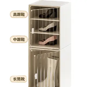 Gabinete de almacenamiento engrosado de bocadillos de juguete multifuncional para el hogar de plástico, gabinete de zapatos de gran capacidad de succión magnética transparente