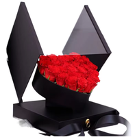 Kotak Hadiah Berbentuk Hati Buatan Tangan dengan Bunga Mawar Abadi untuk Hari Valentine, Hari Ibu, Natal, Wisuda.
