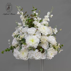 Bola de flores de Jacinto blanco de 45cm, decoración romántica de boda, centro de mesa, flor artificial - Product Image 1