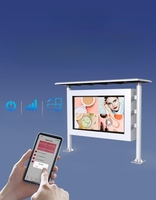 Machine de publicité extérieure de 43 pouces écran horizontal colonne de sol auvent étanche à la pluie écran solaire LCD