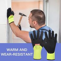 2 Pasang Sarung Tangan Freezer Pria Wanita Lapisan Hangat Berinsulasi Lapisan Anti Selip untuk Pekerjaan Luar Ruangan Musim Dingin