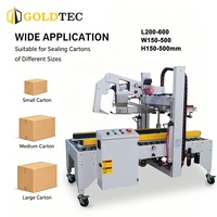 Machine de scellage automatique Goldtec pour cartons de tailles variées avec pliage du couvercle supérieur pour la logistique