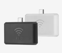 Lector y Grabador de Tarjetas RFID Portátil ISO18000-6C UHF, Acceso Móvil por Teléfono OTG, Control de Acceso USB Tipo-C, ABS Blanco