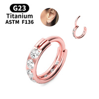 G23 Cincin Hidung untuk Wanita Berlapis Emas dengan Teknik Pemasangan Zirkon untuk Perhiasan Anak-anak.