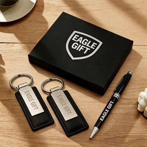 Lot de 2 porte-clés et 1 stylo en acier inoxydable personnalisés pour événements d'entreprise - Product Image 6