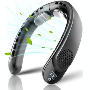 Ventilador <span class=keywords><strong>de</strong></span> Cuello Portátil Sin Aspas 360 °   Ventilador Portátil Silencioso <span class=keywords><strong>de</strong></span> 3 Velocidades para Interiores y Exteriores, con Batería Recargable USB <span class=keywords><strong>de</strong></span> 4000 mAh - Product Image 1