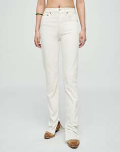 <span class=keywords><strong>Jeans</strong></span> personalizzati Comfort Stretch <span class=keywords><strong>bianco</strong></span> a vita alta a tutta lunghezza lavato dritto Modulare stile stivale <span class=keywords><strong>Jeans</strong></span> elasticizzati Denim da <span class=keywords><strong>donna</strong></span> <span class=keywords><strong>Jeans</strong></span> - Product Image 3