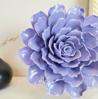 Dekorasi Dinding Keramik Bunga Biru Cantik Buatan Tangan untuk Hari Valentine & Hari Ibu 20x20x7cm