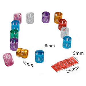 100 piezas de <span class=keywords><strong>cabello</strong></span> cuentas sintéticas de la trenza del pelo accesorios de decoración rastas pelo trenzado esposas - Product Image 2