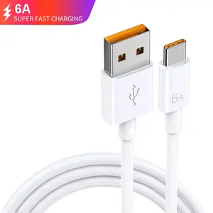 Kabel pengisi daya Cepat Usb, kabel Data isi daya Cepat Usb 6a Usb tipe-c untuk Huawei Samsung, kabel Data isi Daya 1m