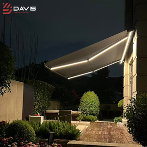 Auvent <span class=keywords><strong>motorisé</strong></span> rétractable électrique avec éclairage LED <span class=keywords><strong>3m</strong></span> X 6m Ouverture automatique Utilisation en extérieur sur balcon - Product Image 3