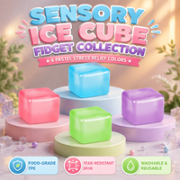 Jouet anti-stress en forme de glaçon, personnalisable OEM, en TPR givré, en gros, pour cadeaux de fête, boîte cadeau surprise de vacances
