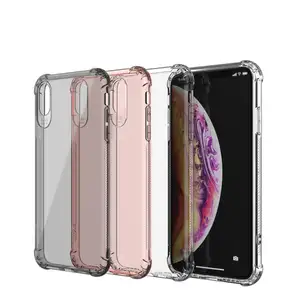 Acessórios de telefone baratas de fábrica, tampa de airbag de quatro canto, capa transparente para celular iphone xs 6/7/8plus xr max