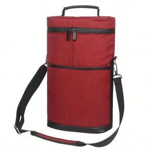 Bolsa Enfriadora de Vino Aislada para 2 Botellas, Bolsa de Transporte de Vino Portátil con Correa para el Hombro para Picnic y Viajes - Product Image 1