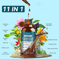 OEM Gouttes de drainage lymphatique de soutien immunitaire de nettoyage de désintoxication lymphatique suppléments de drainage lymphatique avec échinacée, bardane de pissenlit