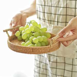 Plateaux ronds en rotin pour fruits, 20 pièces, de qualité supérieure, à bas prix, présentoirs, plateaux de service avec poignées - Product Image 4