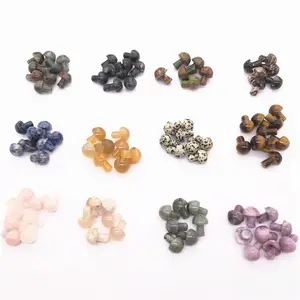 cerise opale cristal Suppliers-Pierres précieuses de guérison naturelles vertes, en aventurine, mini cristaux champignons, pierres pour cadeaux, vente en gros