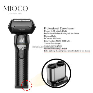 MIOCO M2203 Afeitadora <span class=keywords><strong>profesional</strong></span> de triple hoja, afeitadora cero, hoja en T de doble hoja, carga rápida, LCD, batería desmontable, cara RV - Product Image 2