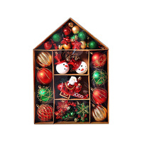 Camilla - Ensemble de 70 boules de Noël en plastique rouge, vert et or, multi-tailles (34x23.5x6cm) pour la décoration de l'arbre de Noël