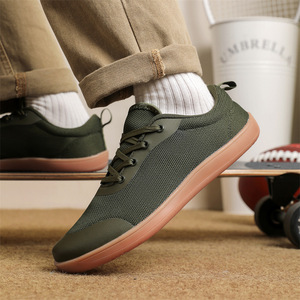 Zapatos Deportivos de Malla con Cordones, Punta Redonda, Transpirables, Entresuela de EVA, Suela de Goma, para Todas las Temporadas, Verde Oliva, Venta al Por Mayor - Product Image 5