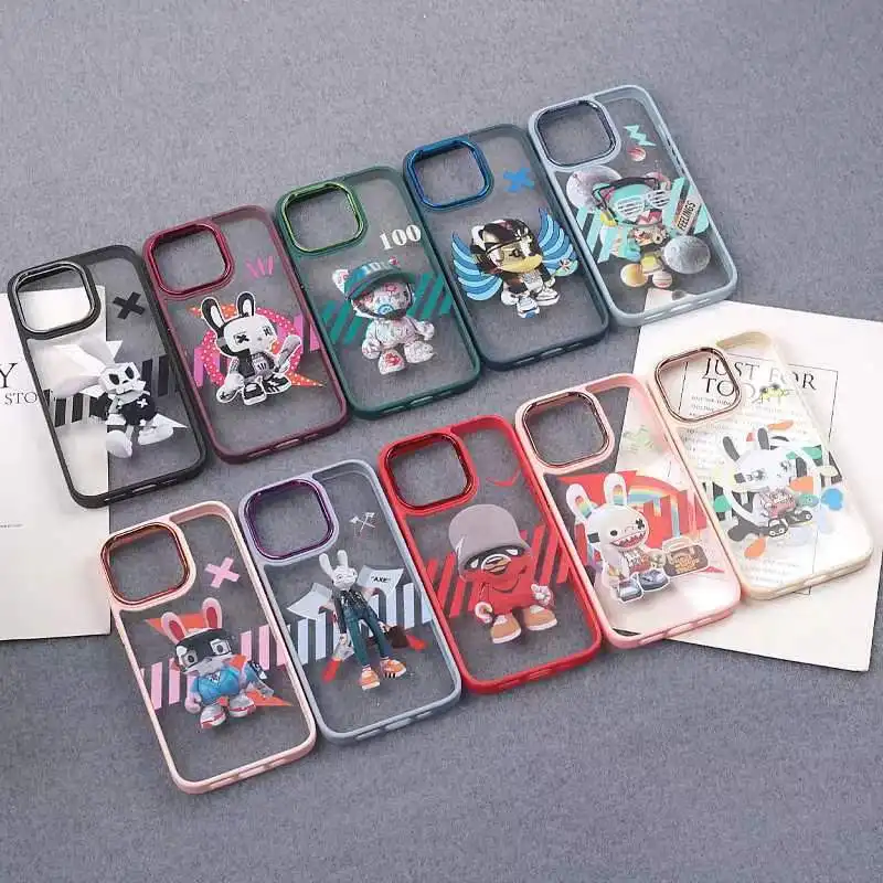 Hit Custom Anime Cartoon Printing TPU Color Plating Acrylic Mobile Cell Phone Case for i phone 12 13 14 Pro Max Case